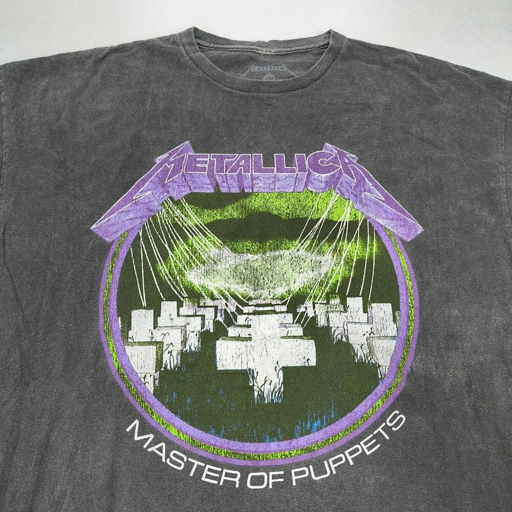 Metallica Master Of Puppets Band Crew Neck Short Sleeve T Shirt Mens Size S Gray